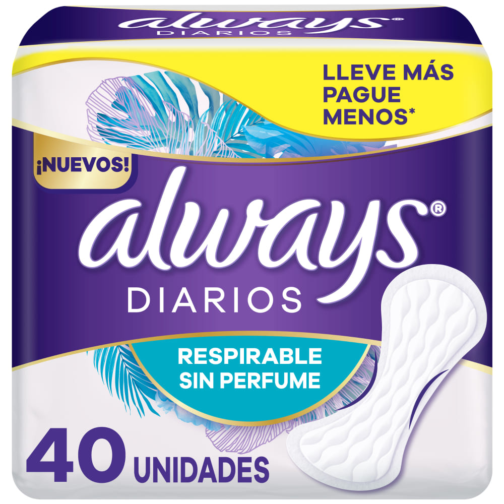 Always Protectores Diarios Respirables x 40U