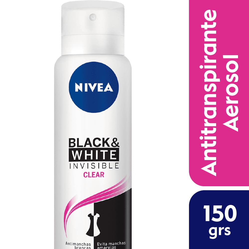 Nivea Antitranspirante Invisible Black & White Clear Spray x 150 ml.
