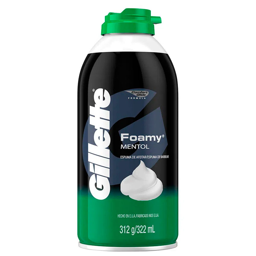 Gillette Espuma de Afeitar Foamy Mentol x 312 gr.