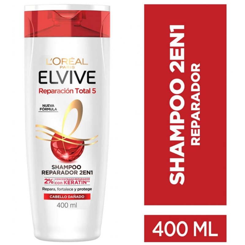 Elvive Shampoo Reparación Total 5 - 2 en 1 x 400 ml.